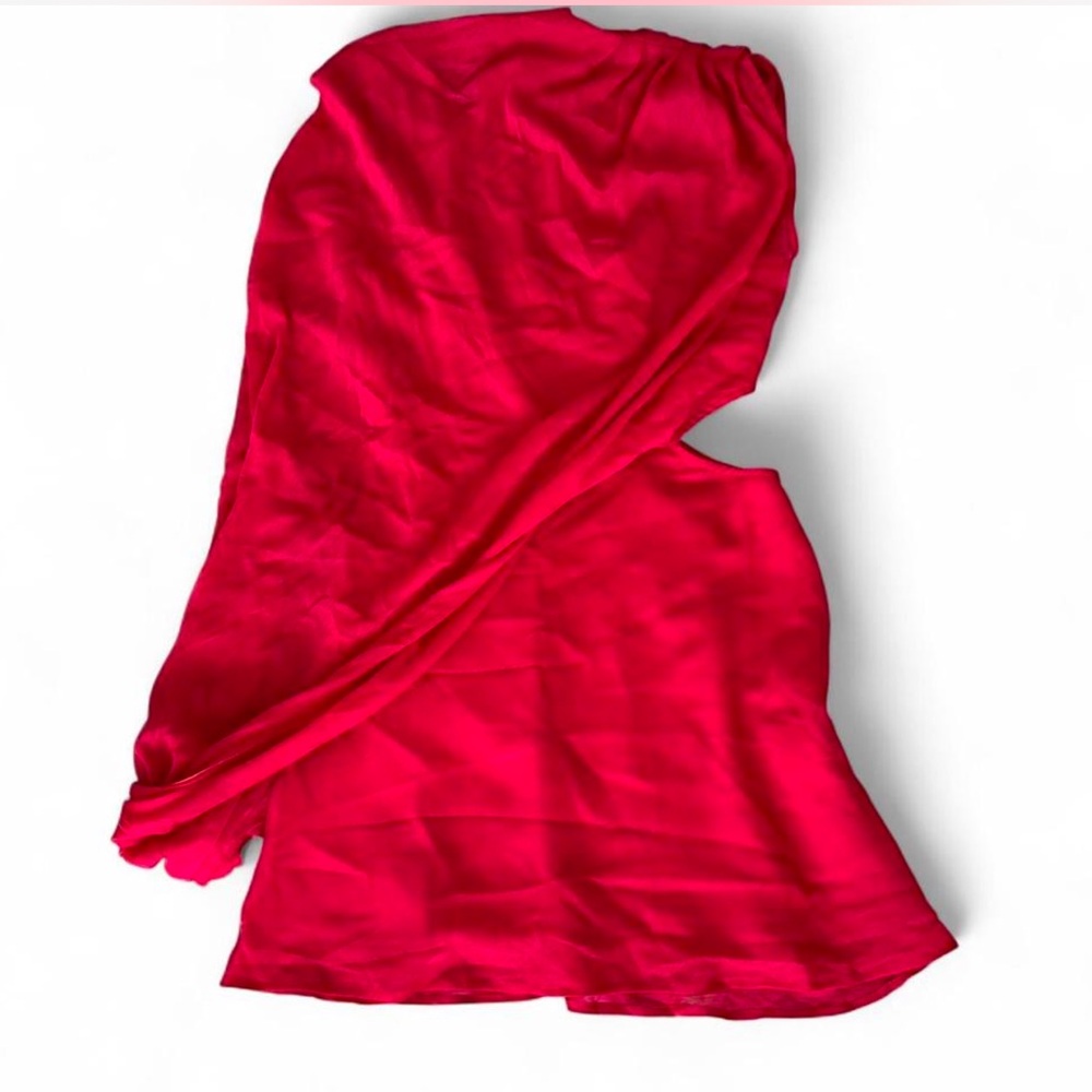 ASOS One-Shoulder Red Mini Dress - Picture 3 of 5